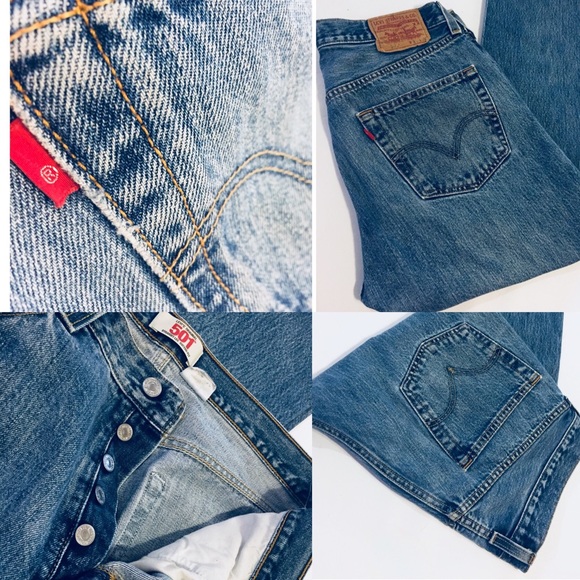 Rare Vtg LEVI’S 501 Blank Red Tab Blue Jeans Denim - Picture 4 of 8